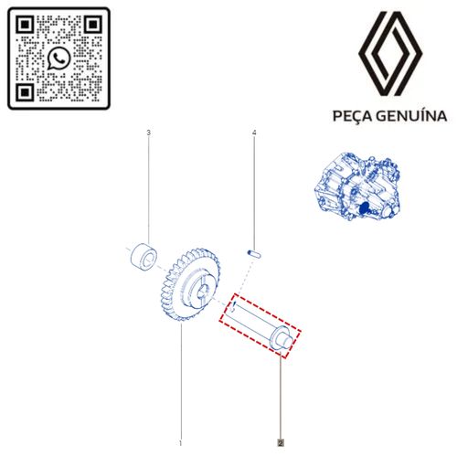 RN 11371R 322811371R EIXO DA ENGRENAGEM DA RE KWID 3